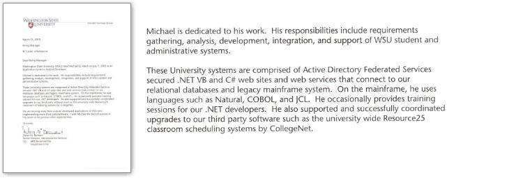 Washington State University (WSU) Director Letter of Reference for Michael Mock.