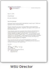 Washington State University (WSU) Director Letter of Reference for Michael Mock.